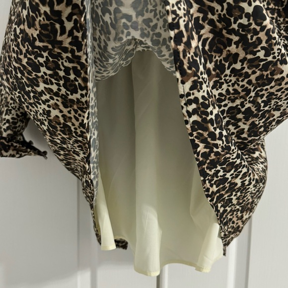 Anthropologie Hutch V-neck Leopard Mini Dress Lined Smocked HTF Rare Size Large - Picture 9 of 9